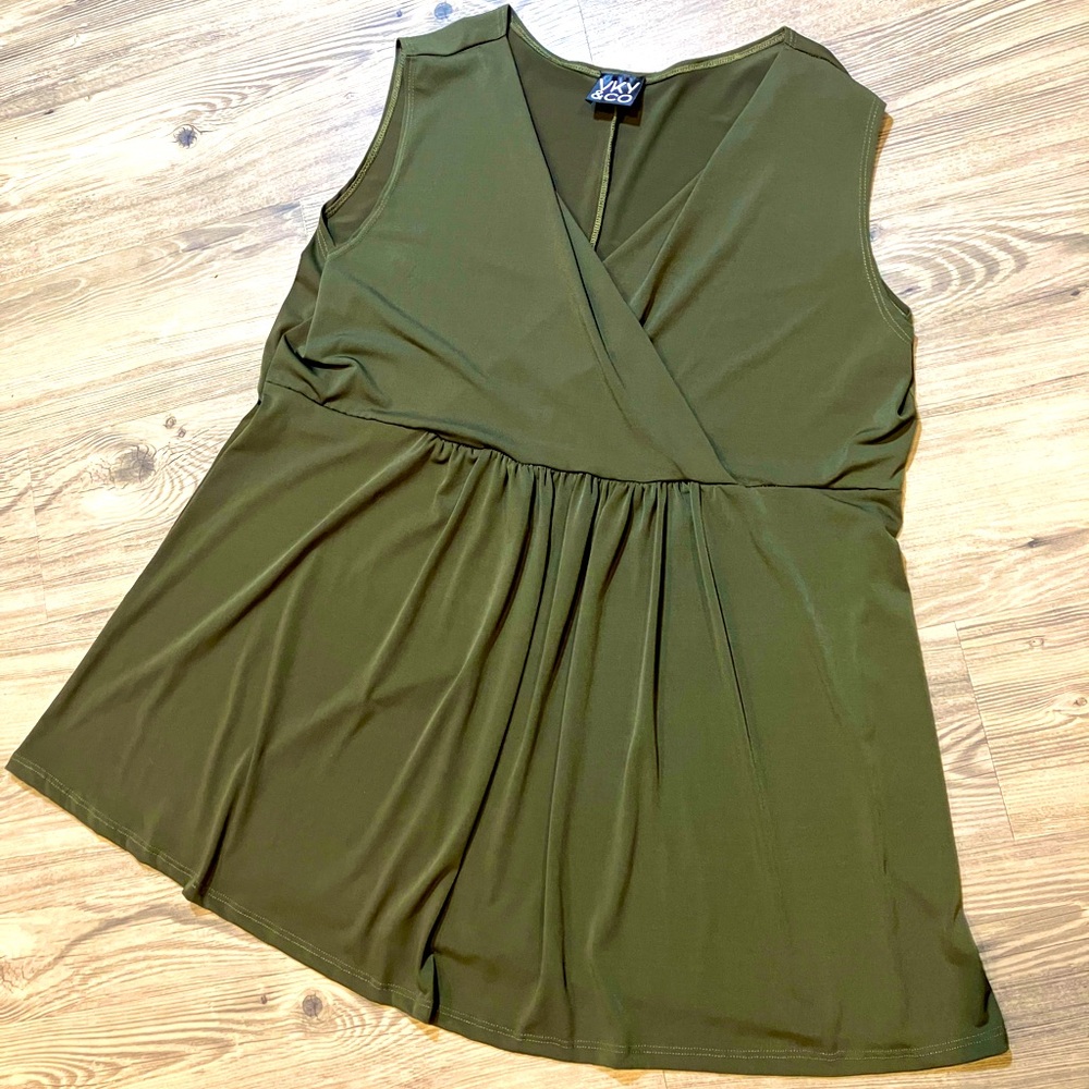 Olive Green Sleeveless Top